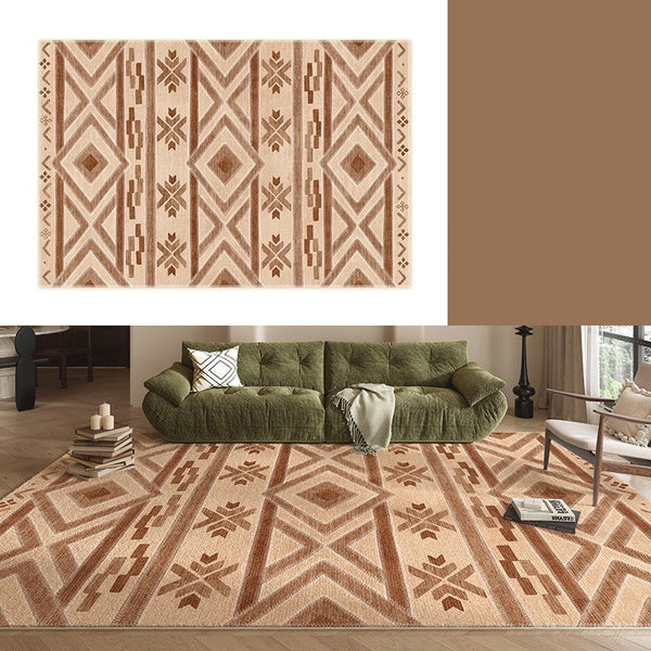 Mid Century Modern Rugs Next to Bed, Contemporary Rugs for Bedroom, Abstract Modern Carpets for Living Room, Modern Rugs for Dining Room-Art Painting Canvas