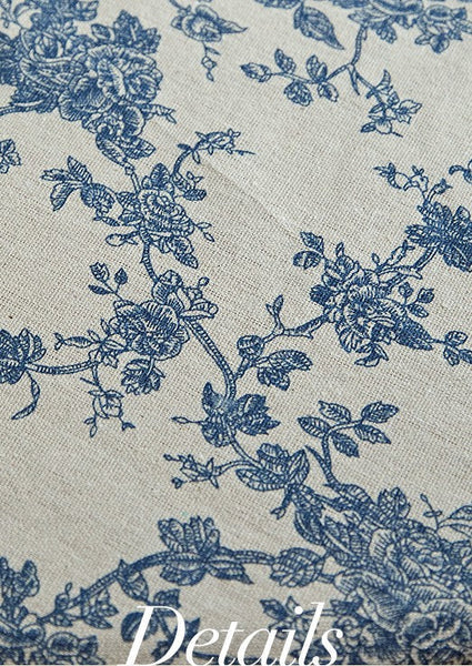 Vintage Rectangle Tablecloth for Dining Room Table, French Flower Pattern Tablecloth for Round Table, Rustic Farmhouse Table Cover for Kitchen-Art Painting Canvas