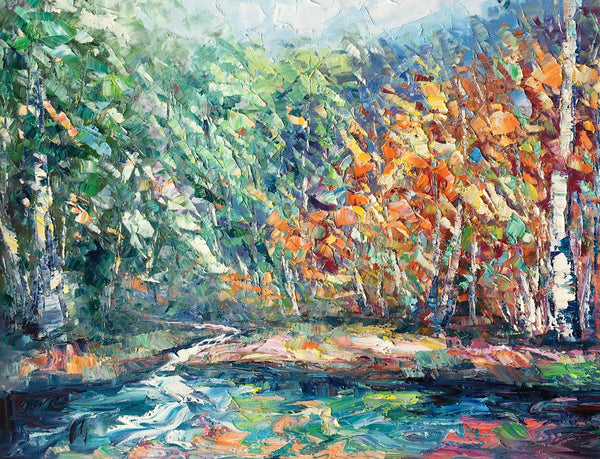 Landscape Painting, Autumn Tree Wall Art, Large Canvas Art, Custom Large Original Artwork, Canvas Painting-Art Painting Canvas