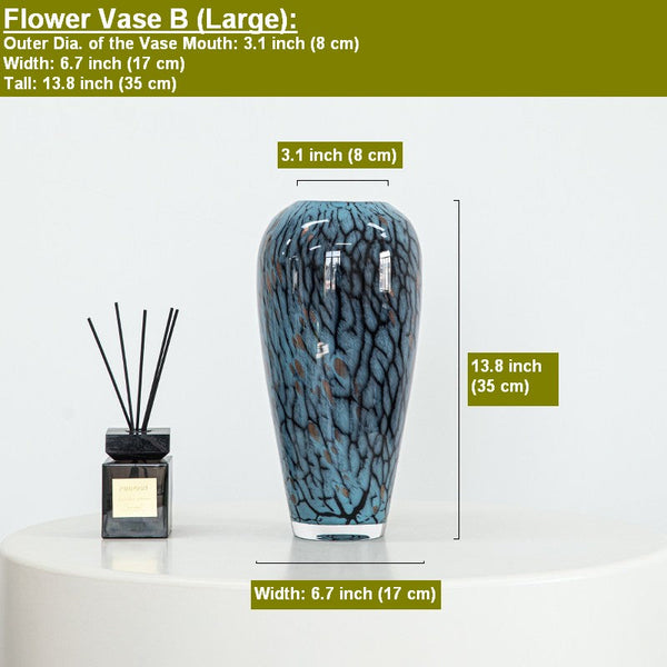 Glass Bud Vases, Bouquet Flower Vase, Colored Glaze Vase for Modern Home Decor, Handmade Liuli Vases, Centerpiece Vases on Table-Art Painting Canvas