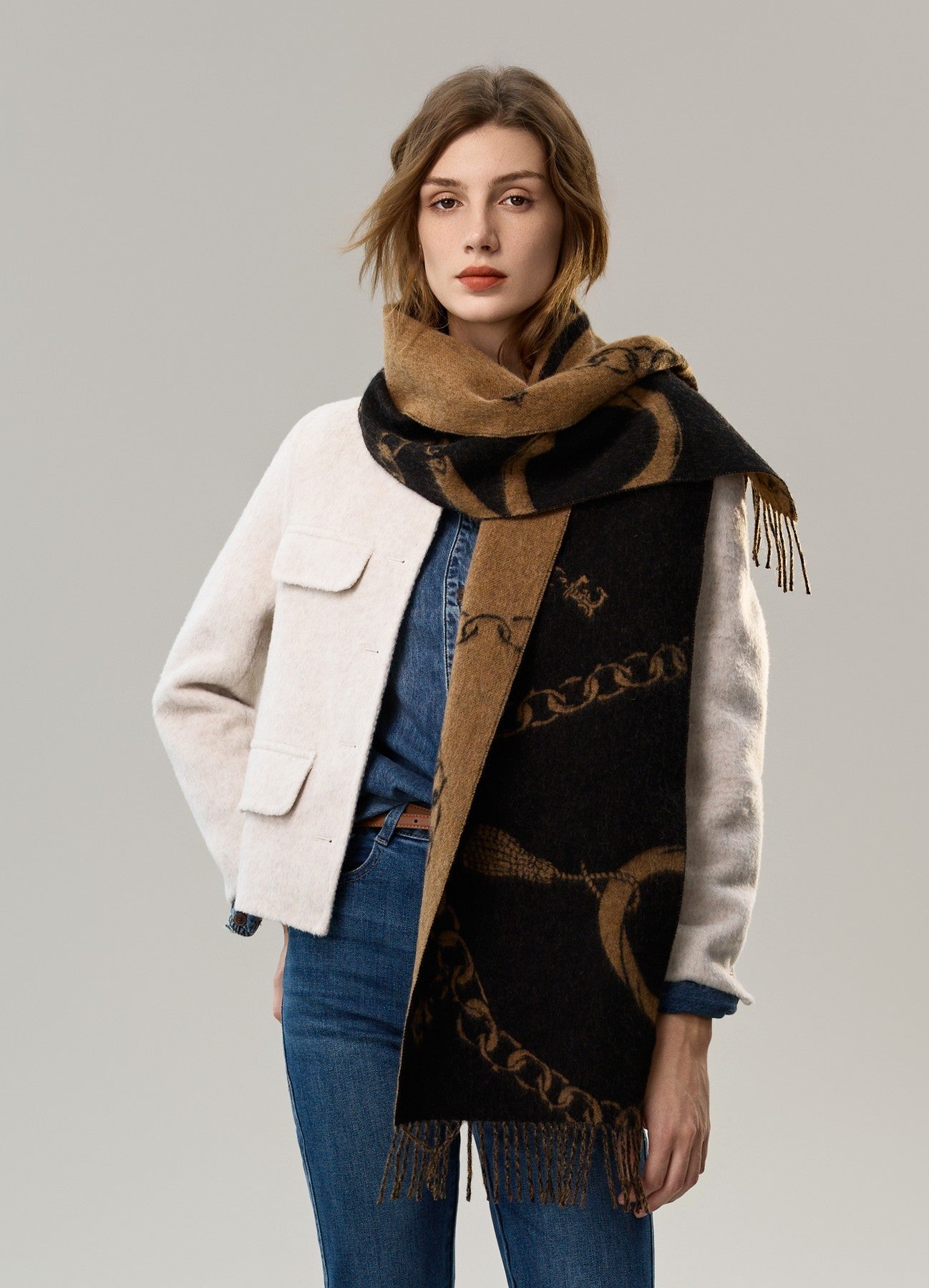 Cold Weather Scarf, Fashion Scarf, Soft Cashmere Scarf for Girls, Elegant Designer Scarf, Holiday Women Scarf, Christmas Gifts for Her, Modern Wool Scarf, Warm Winter Scarf-Art Painting Canvas