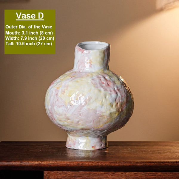 Handmade Water Holding Flower Vases, Modern Bouquet Flower Vases, Centerpiece on Dining Table, Large Flower Vase on Table, Pottery Flower Vases-Art Painting Canvas