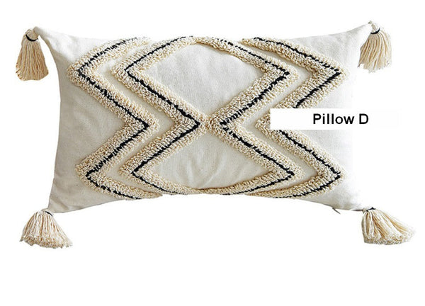Beige Decorative Throw Pillows, Geometric Square Modern Throw Pillows for Couch, Contemporary Throw Pillow for Interior Design-Art Painting Canvas