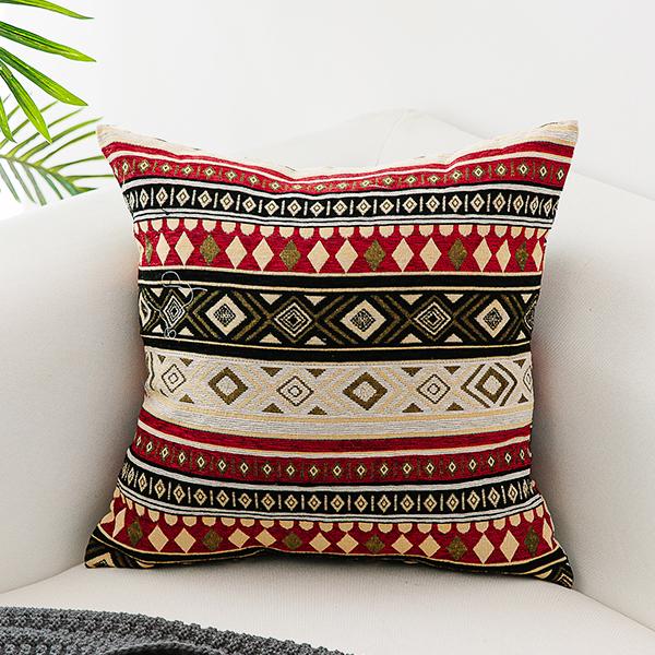 Unique Bohemian Decorative Sofa Pillows, Extra Large Geometric Pattern Chenille Throw Pillows, Oriental Throw Pillow for Couch-Art Painting Canvas