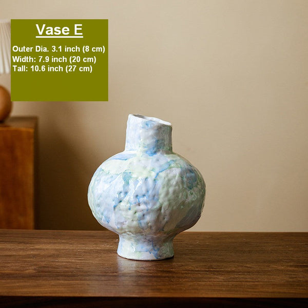 Modern Porcelain Flower Vases, Handmade Water Holding Flower Vases, Centerpiece on Dining Table, Ceramic Bouquet Vases, Flower Vases on Table-Art Painting Canvas