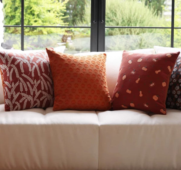 Decorative Pillows for Couch, Farmhouse Sofa Decorative Pillows, Wheat Stalk Pumpkin Decorative Throw Pillows, Embroider Cotton Pillow Covers-Art Painting Canvas