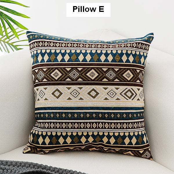 Modern Decorative Throw Pillows, Geometric Pattern Chenille Throw Pillow for Couch, Bohemian Decorative Sofa Pillows-Art Painting Canvas