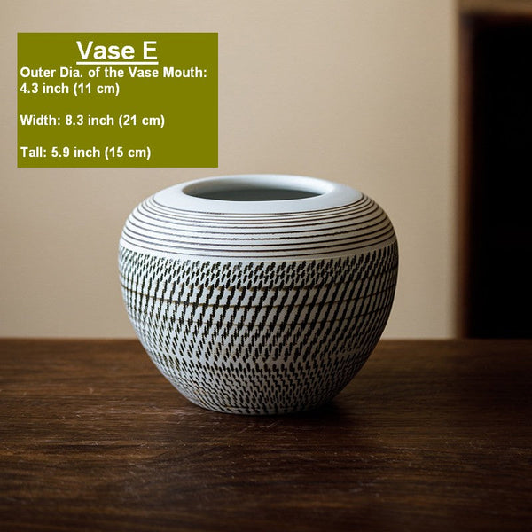 Pottery Flower Vases Urn, Modern Bouquet Flower Vases, Centerpiece on Dining Table, Large Flower Vase on Table, Handmade Water Holding Flower Vases-Art Painting Canvas