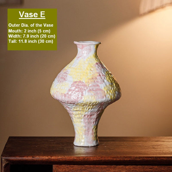 Handmade Water Holding Flower Vases, Modern Bouquet Flower Vases, Centerpiece on Dining Table, Large Flower Vase on Table, Pottery Flower Vases-Art Painting Canvas