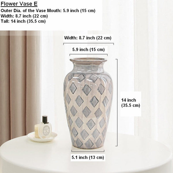 Contemporary Vases for Modern Home Decor, Porcelain Flower Vases, Flower Vases on Table, Ceramic Bouquet Vases, Dining Table Centerpiece-Art Painting Canvas