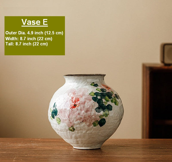 Modern Porcelain Flower Vases, Flower Vases on Table, Handmade Water Holding Flower Vases, Centerpiece on Dining Table, Ceramic Bouquet Vases-Art Painting Canvas