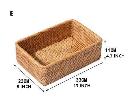 Woven Rectangular Basket for Shelves, Rattan Storage Basket, Storage Baskets for Bathroom, Woven Baskets for Living Room-Art Painting Canvas