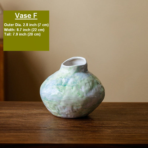 Modern Porcelain Flower Vases, Handmade Water Holding Flower Vases, Centerpiece on Dining Table, Ceramic Bouquet Vases, Flower Vases on Table-Art Painting Canvas