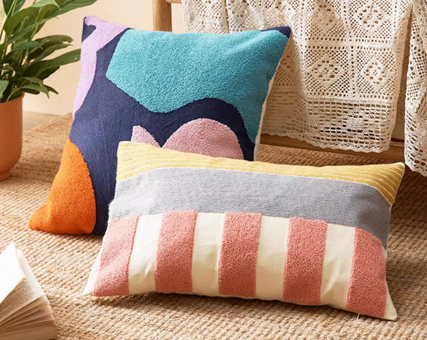 Large Modern Sofa Cushion, Decorative Pillow Covers, Modern Pillows for Couch, Abstract Decorative Throw Pillows for Living Room-Art Painting Canvas