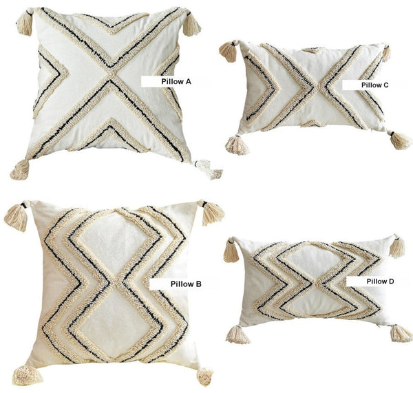 Beige Decorative Throw Pillows, Geometric Square Modern Throw Pillows for Couch, Contemporary Throw Pillow for Interior Design-Art Painting Canvas