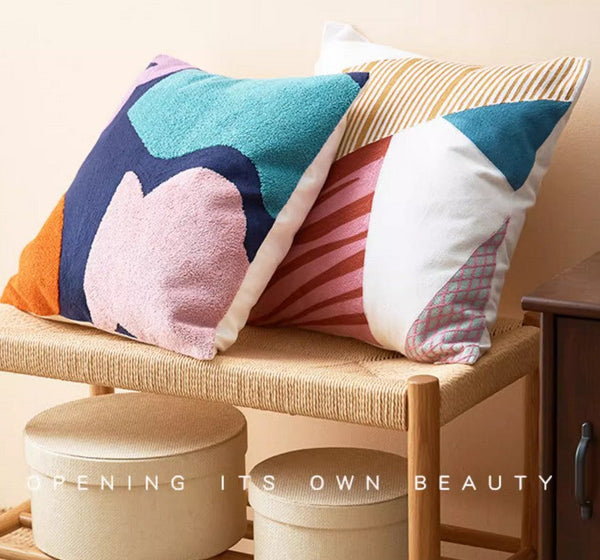 Large Modern Sofa Cushion, Decorative Pillow Covers, Modern Pillows for Couch, Abstract Decorative Throw Pillows for Living Room-Art Painting Canvas