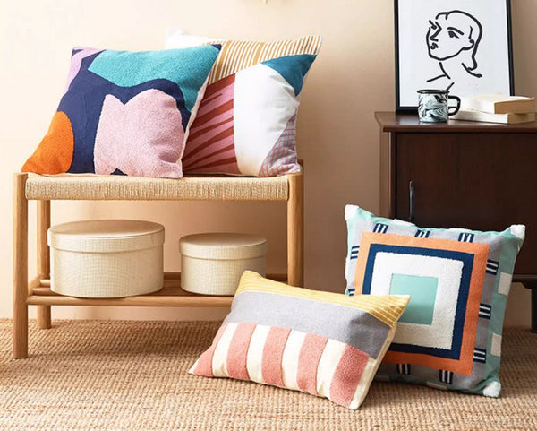 Large Modern Sofa Cushion, Decorative Pillow Covers, Modern Pillows for Couch, Abstract Decorative Throw Pillows for Living Room-Art Painting Canvas