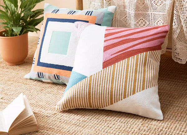 Large Modern Sofa Cushion, Decorative Pillow Covers, Modern Pillows for Couch, Abstract Decorative Throw Pillows for Living Room-Art Painting Canvas