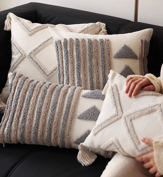 Decorative Pillows for Bedroom, Square Modern Throw Pillows for Couch, Modern Decorative Pillows for Interior Design, Contemporary Modern Sofa Pillow Covers-Art Painting Canvas
