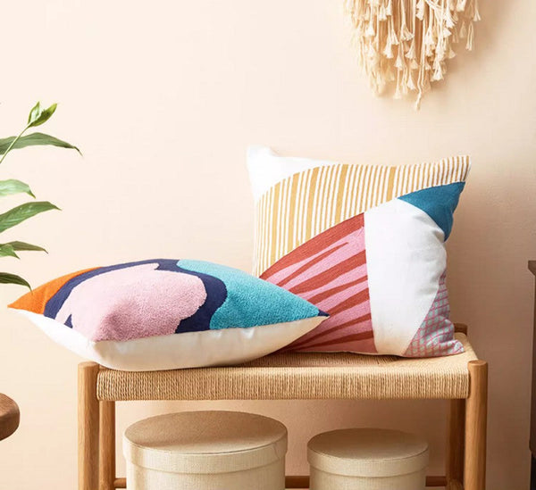 Large Modern Sofa Cushion, Decorative Pillow Covers, Modern Pillows for Couch, Abstract Decorative Throw Pillows for Living Room-Art Painting Canvas