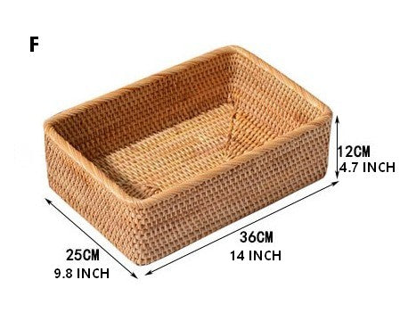 Rectangular Storage Basket for Living Room, Small Kitchen Storage Baskets, Woven Storage Baskets, Rattan Storage Baskets for Shelves-Art Painting Canvas