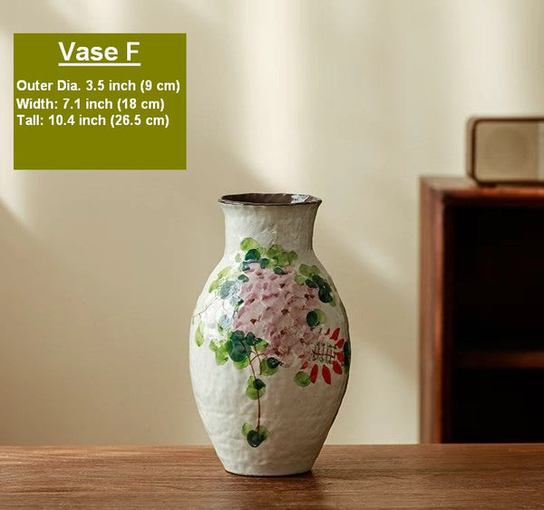 Modern Porcelain Flower Vases, Flower Vases on Table, Handmade Water Holding Flower Vases, Centerpiece on Dining Table, Ceramic Bouquet Vases-Art Painting Canvas