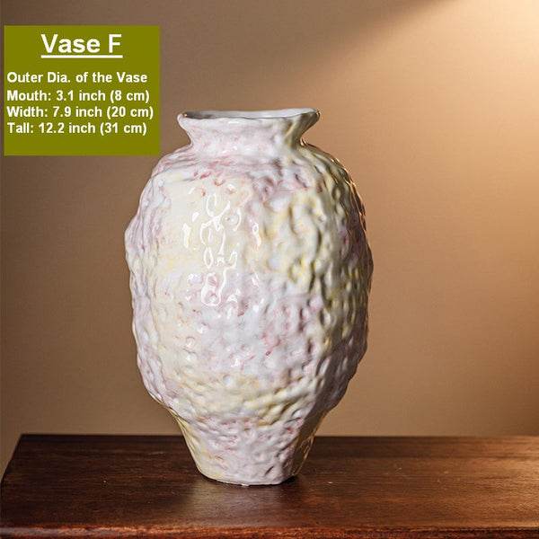 Handmade Water Holding Flower Vases, Modern Bouquet Flower Vases, Centerpiece on Dining Table, Large Flower Vase on Table, Pottery Flower Vases-Art Painting Canvas