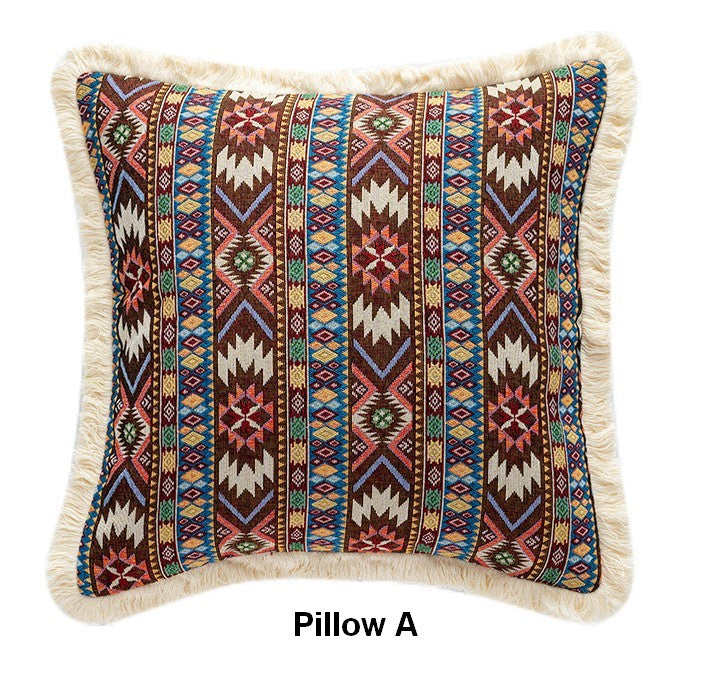 Decorative Throw Pillows for Bedroom, Bohemian Decorative Sofa Pillows for Living Room, Extra Large Modern Geometric Pillows, Oriental Throw Pillow for Couch-Art Painting Canvas