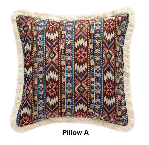 Decorative Throw Pillows for Bedroom, Bohemian Decorative Sofa Pillows for Living Room, Extra Large Modern Geometric Pillows, Oriental Throw Pillow for Couch-Art Painting Canvas