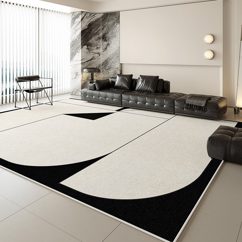 Dining Room Geometric Modern Rugs Extra Large, Abstract Shape Pattern Mat, Bold Graphic Design Carpet, Oversized Floor Covering, Contemporary Art Decor