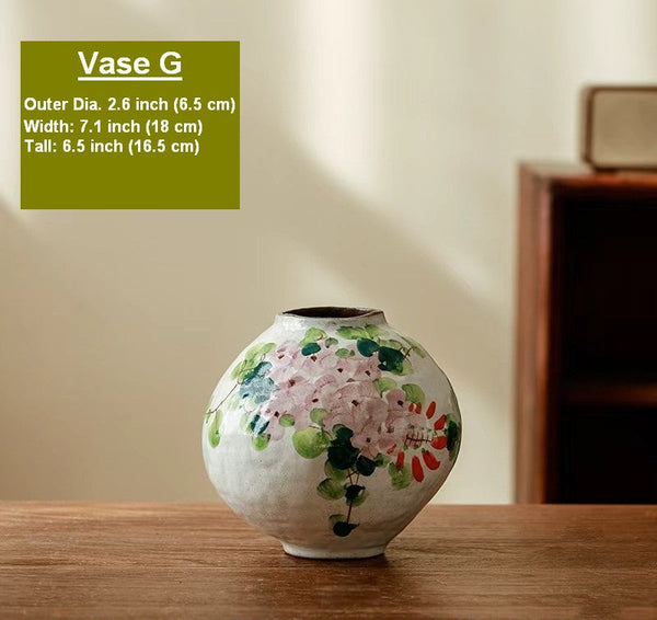 Flower Vases on Table, Handmade Water Holding Flower Vases, Centerpiece on Dining Table, Modern Porcelain Flower Vases, Ceramic Bouquet Vases-Art Painting Canvas