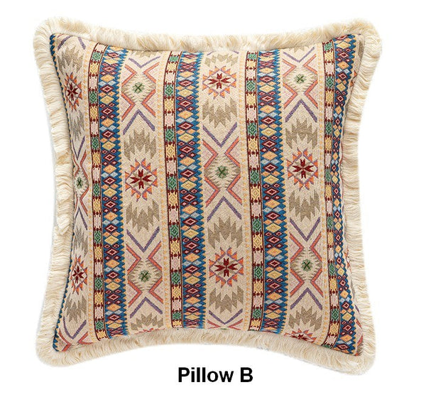Decorative Throw Pillows for Bedroom, Bohemian Decorative Sofa Pillows for Living Room, Extra Large Modern Geometric Pillows, Oriental Throw Pillow for Couch-Art Painting Canvas