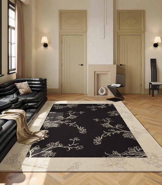 Unique Bedroom Modern Rugs, Contemporary Modern Rugs under Dining Room Table, French Style Rugs for Interior Design, Flower Pattern Modern Rugs for Living Room