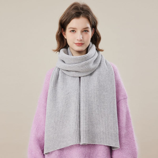 Warm Winter Scarf, Soft Cashmere Scarf for Women, Casual Scarf for Women, Cold Weather Scarf, Fashion Designer Scarf, Green White Grey Wool Scarf for Women-Art Painting Canvas