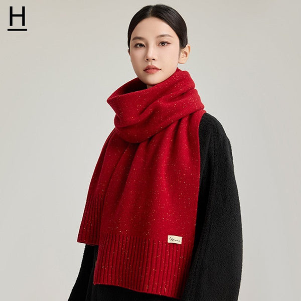 Casual Scarf for Women, Cold Weather Scarf, Fashion Designer Scarf, Red Winter Scarf, Modern Wool Scarf for Women, Soft Cashmere Scarf for Women-Art Painting Canvas