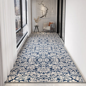 Bedroom Runner Rugs, Stain-resistant Non Slip Entrance Hallway Runners, Extra Long Narrow Blue Runner Rugs, Modern Long Hallway Runners, Contemporary Entryway Runner Rug Ideas-Art Painting Canvas