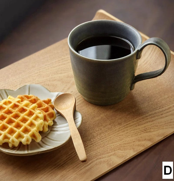 Creative Brown Green Blue Ceramic Coffee Mugs, Large Modern Handmade Pottery Coffee Cup, Large Unique Tea Cup, Large Capacity Coffee Cups-Art Painting Canvas