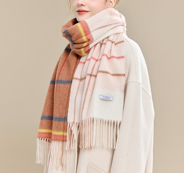 Winter Wool Scarf, Warm Winter Scarf, Holiday Scarf, Christmas Gifts for Her, Cold Weather Scarf, Fashion Scarf, Soft Cashmere Scarf for Girls, Elegant Wool Scarves-Art Painting Canvas