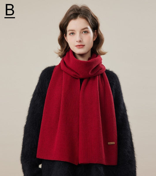 Fashion Designer Scarf, Cold Weather Scarf, Casual Scarf for Women, Red Winter Scarf, Modern Wool Scarf for Women, Soft Cashmere Scarf for Women-Art Painting Canvas