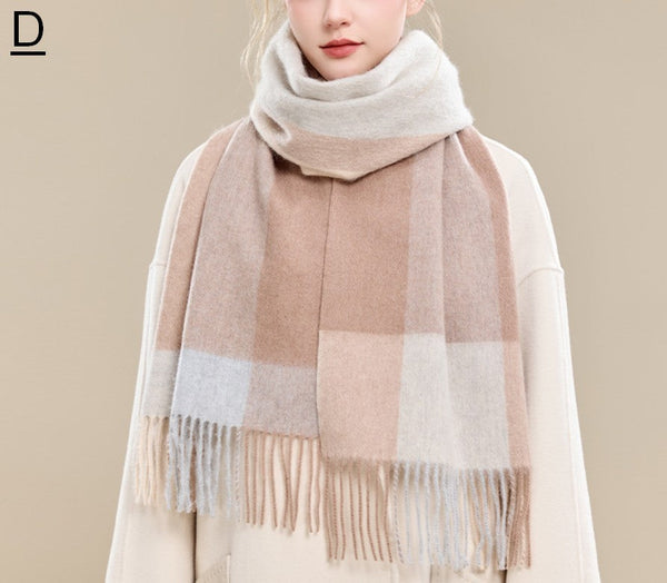 Winter Wool Scarf, Warm Winter Scarf, Holiday Scarf, Christmas Gifts for Her, Cold Weather Scarf, Fashion Scarf, Soft Cashmere Scarf for Girls, Elegant Wool Scarves-Art Painting Canvas