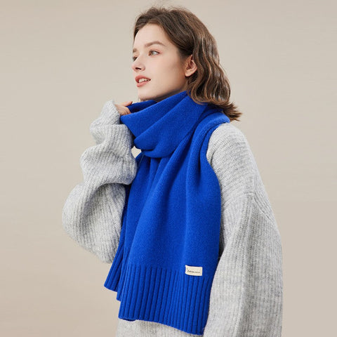 Blue Casual Scarf for Women, Modern Winter Scarf, Fashion Designer Scarf, Cold Weather Scarf, Wool Scarf for Women, Soft Cashmere Scarf for Women-Art Painting Canvas