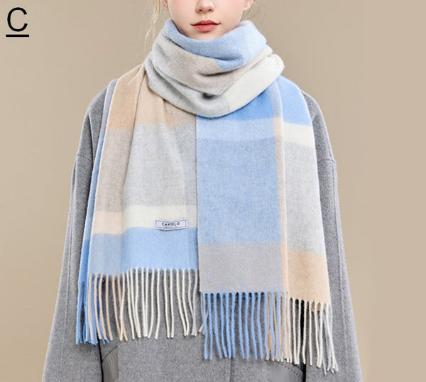 Elegant Wool Scarves, Winter Wool Scarf, Warm Winter Scarf, Holiday Scarf, Christmas Gifts for Her, Cold Weather Scarf, Fashion Scarf, Soft Cashmere Scarf for Girls-Art Painting Canvas
