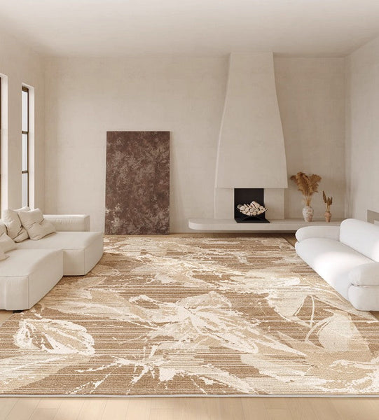French Style Modern Rugs for Interior Design, Bedroom Modern Soft Rugs, Contemporary Modern Rugs under Dining Room Table, Flower Pattern Modern Rugs for Living Room-Art Painting Canvas