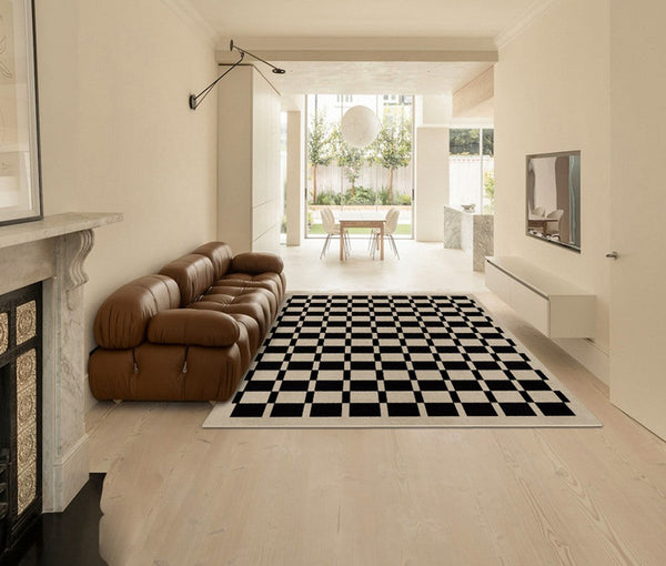 Modern Carpets for Living Room, Modern Rugs for Dining Room, Mid Century Modern Rugs Next to Bed, Thick Contemporary Rugs for Bedroom-Art Painting Canvas