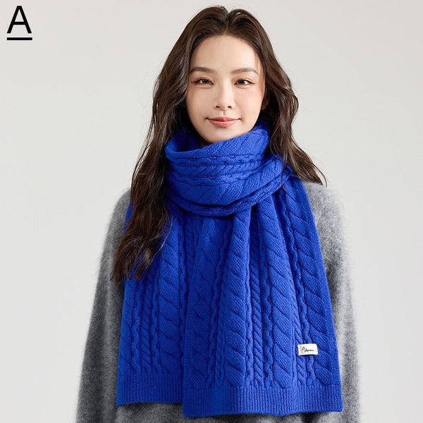 Modern Winter Scarf, Blue Casual Scarf for Women, Fashion Designer Scarf, Cold Weather Scarf, Wool Scarf for Women, Soft Cashmere Scarf for Women-Art Painting Canvas