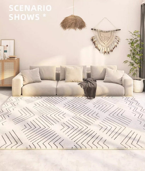 Contemporary Rug Ideas for Living Room, Entryway Modern Runner Rugs, Modern Runner Rugs Next to Bed, Extra Large Modern Rugs for Dining Room-Art Painting Canvas