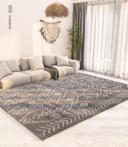 Thick Modern Rugs Next to Bed, Entryway Modern Runner Rugs, Contemporary Modern Rugs for Living Room, Modern Runner Rugs for Hallway-Art Painting Canvas