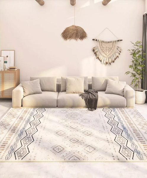 Contemporary Modern Rugs for Living Room, Thick Modern Rugs Next to Bed, Entryway Modern Runner Rugs, Modern Runner Rugs for Hallway-Art Painting Canvas