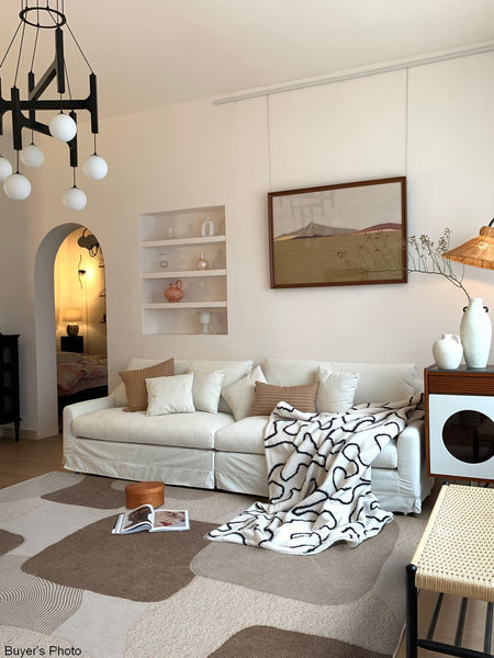 Unique Large Contemporary Floor Carpets for Living Room, Dining Room Modern Rugs, Extra Large Geometric Modern Rugs in Bedroom, Modern Rugs for Sale-Art Painting Canvas