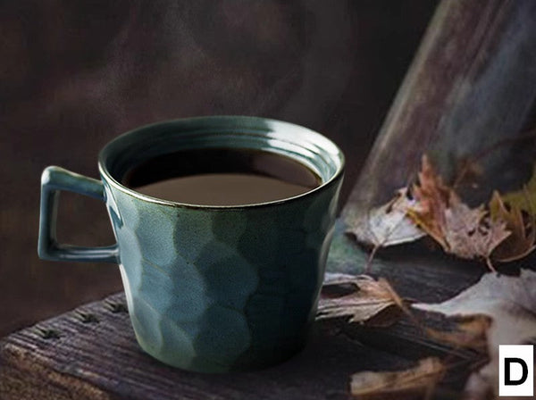 Modern Handmade Pottery Coffee Cup, Creative Brown White Black Blue Ceramic Coffee Mugs, Large Unique Tea Cup, Large Capacity Coffee Cups-Art Painting Canvas